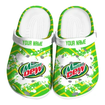 customized mountain dew brush strokes green yellow clogs best selling hey clogs
