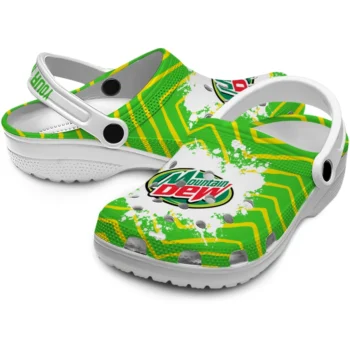 customized mountain dew brush strokes green yellow clogs high quality hey clogs