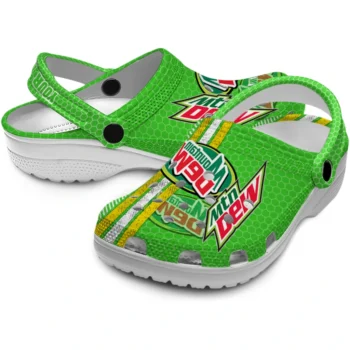 customized mountain dew mark green yellow clogs high quality hey clogs