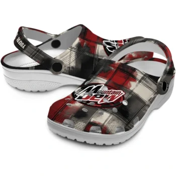 customized mountain dew plaid red black clogs high quality hey clogs