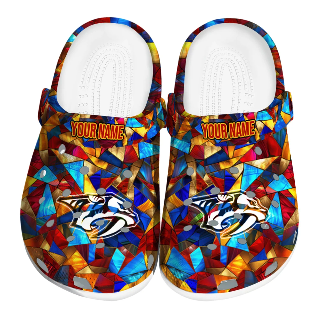 customized nashville predators prism pieces clogs best selling customized nashville predators prism pieces clogs best selling