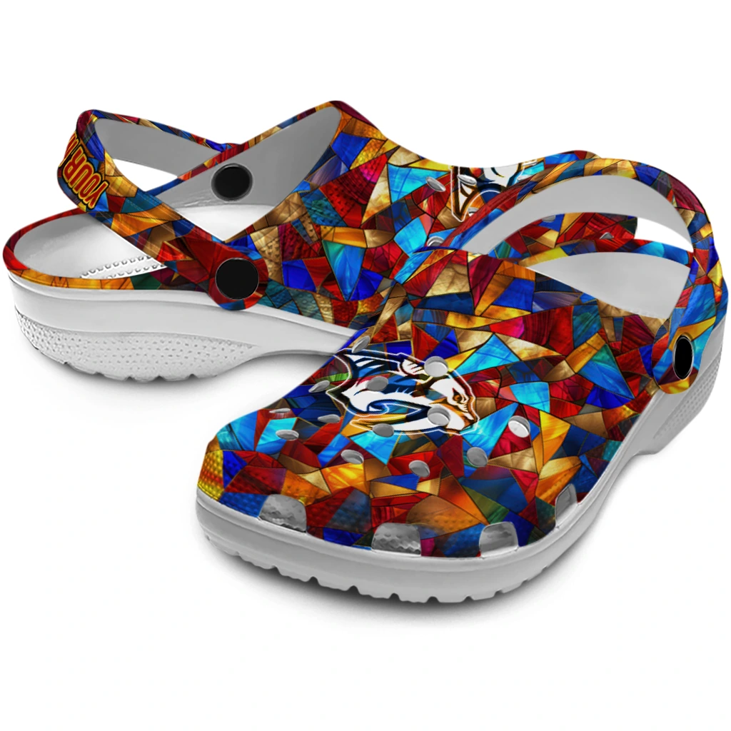 customized nashville predators prism pieces clogs high quality customized nashville predators prism pieces clogs high quality