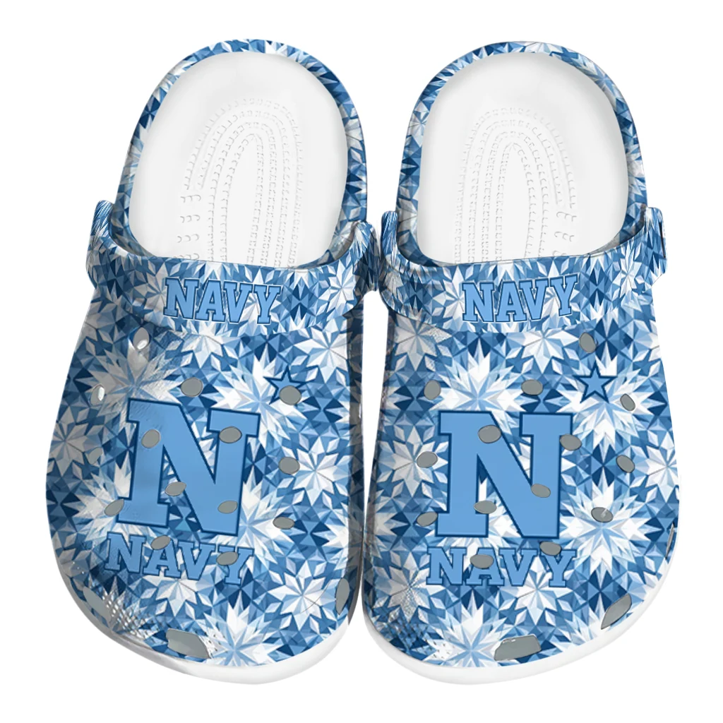 customized navy midshipmen snowflake mosaic clogs best selling customized navy midshipmen snowflake mosaic clogs best selling