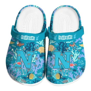 customized navy midshipmen tropical fish ocean clogs best selling
