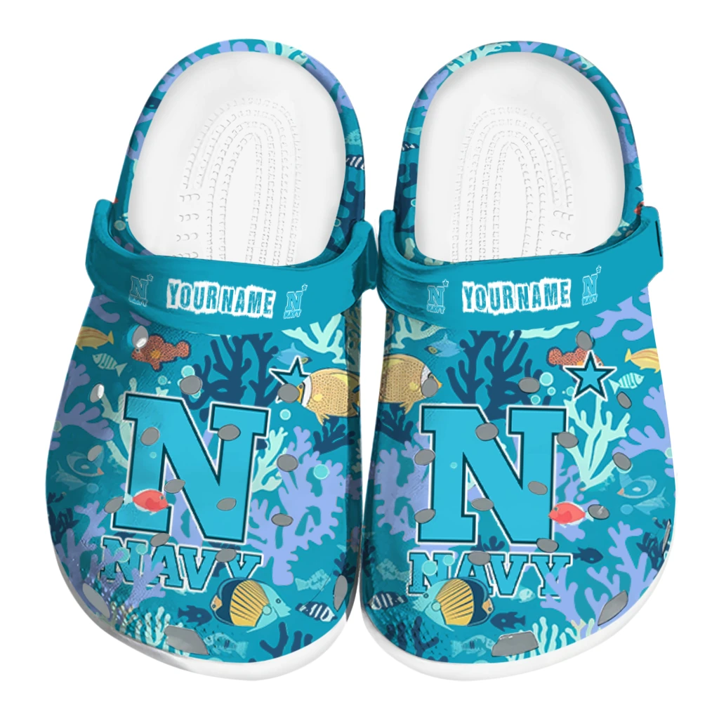 customized navy midshipmen tropical fish ocean clogs best selling customized navy midshipmen tropical fish ocean clogs best selling