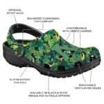 customized navy midshipmen tropical leaves clogs best selling