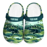customized nevada wolf pack hills illustration clogs best selling