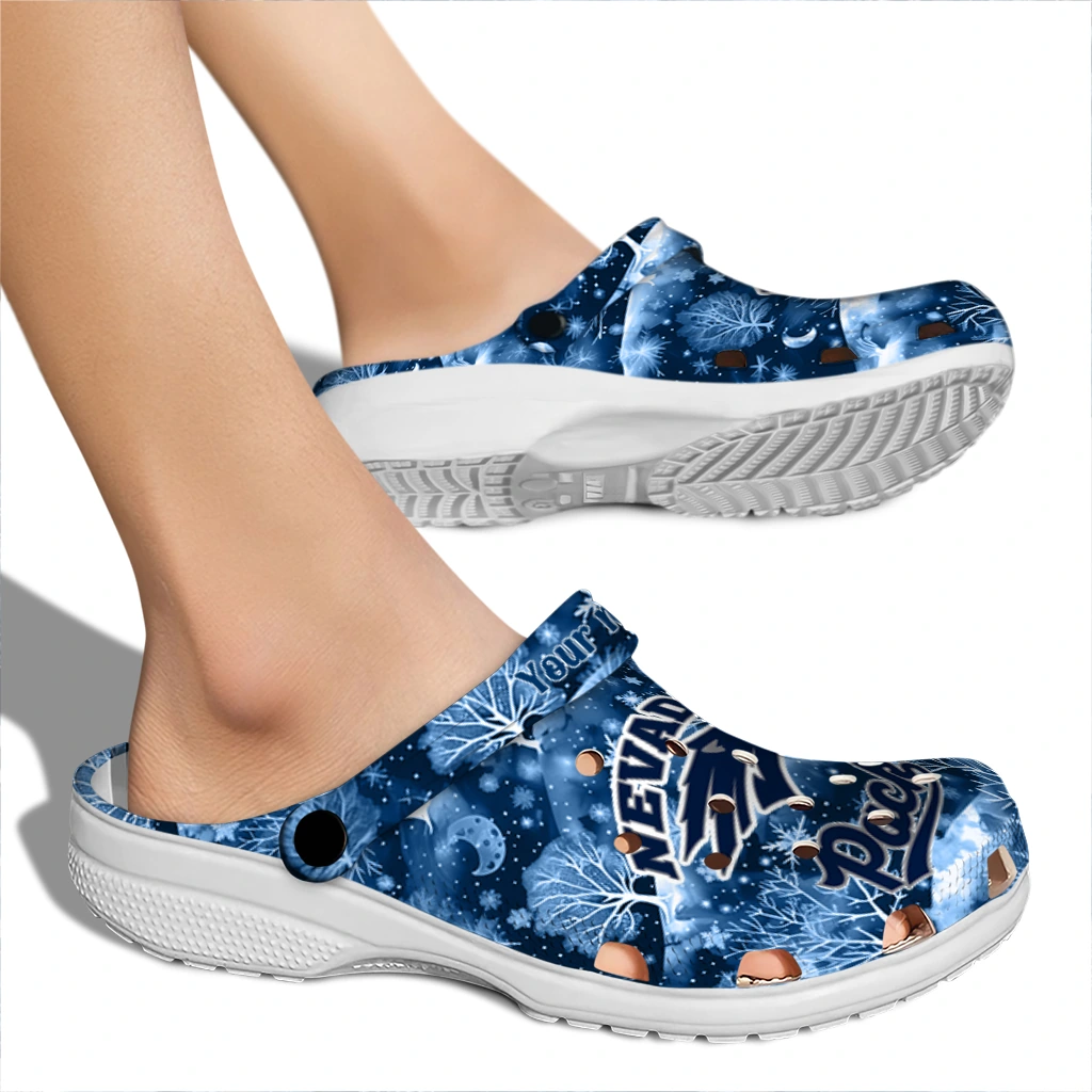 customized nevada wolf pack snowy hills clogs fashion forward customized nevada wolf pack snowy hills clogs fashion forward