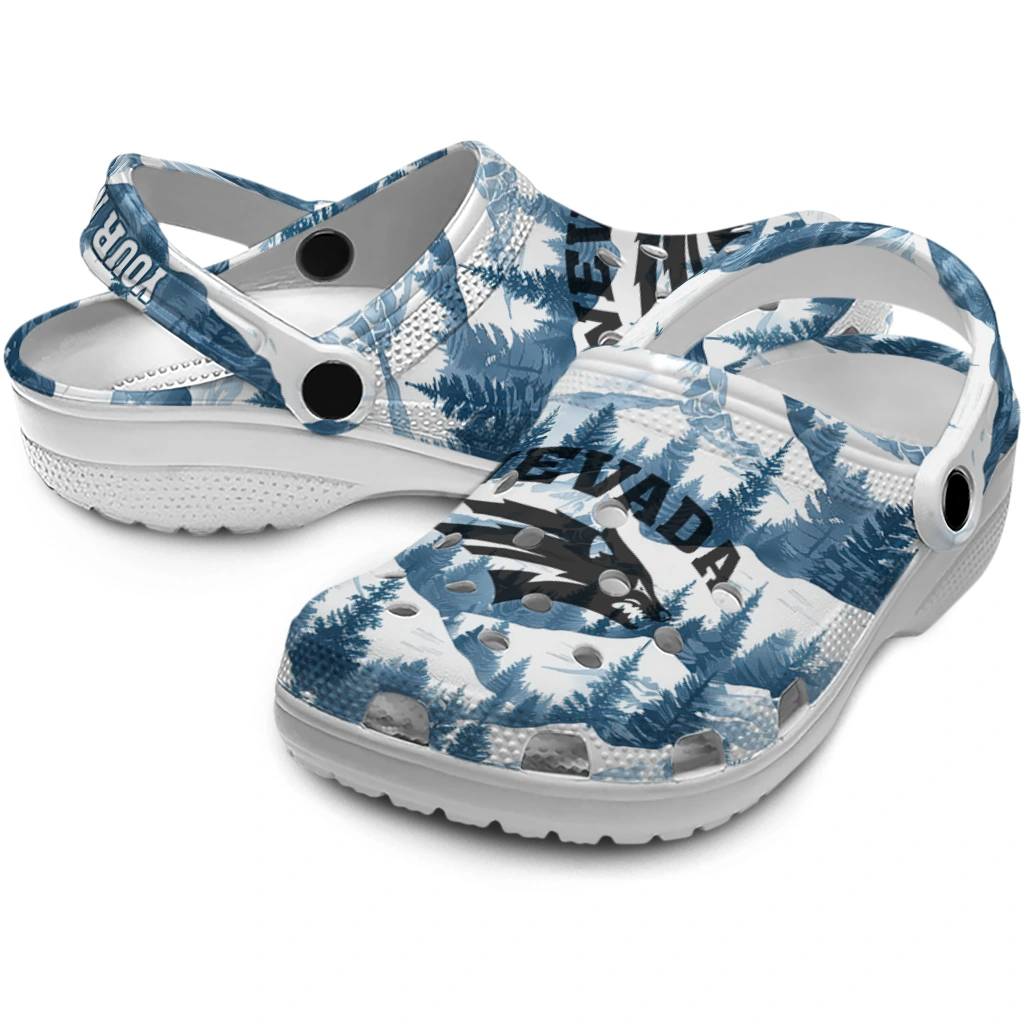 customized nevada wolf pack snowy mountains clogs high quality customized nevada wolf pack snowy mountains clogs high quality