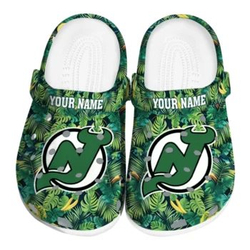 customized new jersey devils tropical leaves clogs best selling