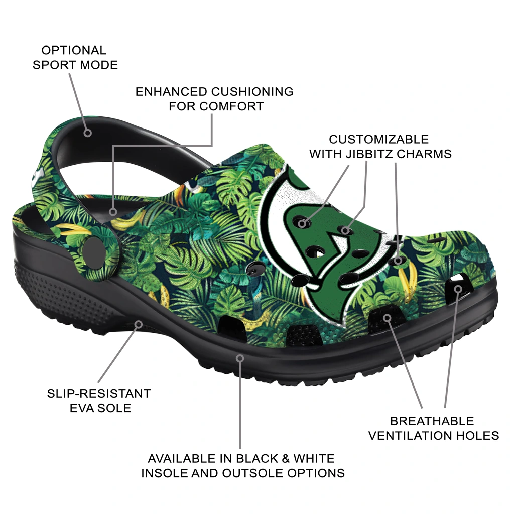 customized new jersey devils tropical leaves clogs new arrival customized new jersey devils tropical leaves clogs new arrival