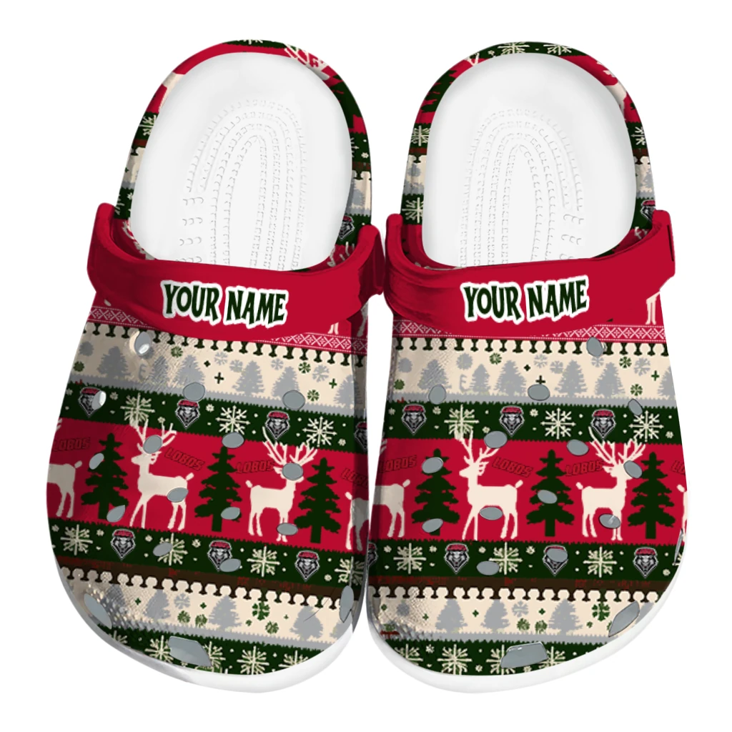 customized new mexico lobos christmas motif clogs best selling customized new mexico lobos christmas motif clogs best selling