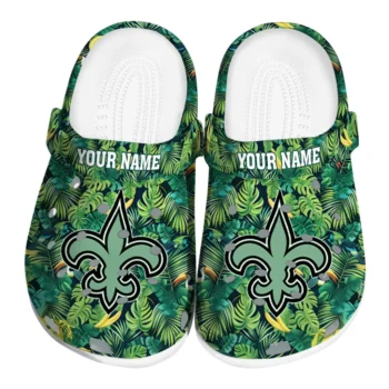 customized new orleans saints tropical leaves clogs best selling