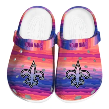 customized new orleans saints wavy stripes clogs best selling