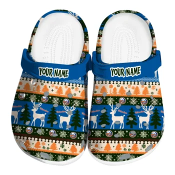 customized new york islanders christmas motif clogs best selling