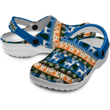 customized new york islanders christmas motif clogs high quality