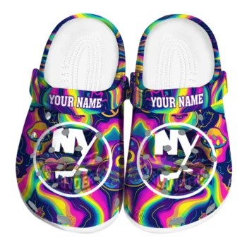 customized new york islanders swirling mushrooms clogs best selling
