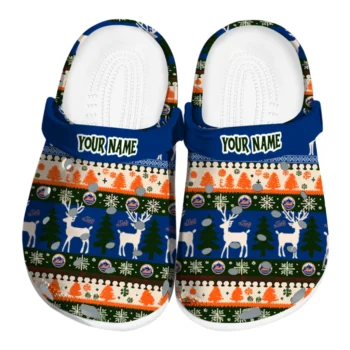 customized new york mets christmas motif clogs best selling