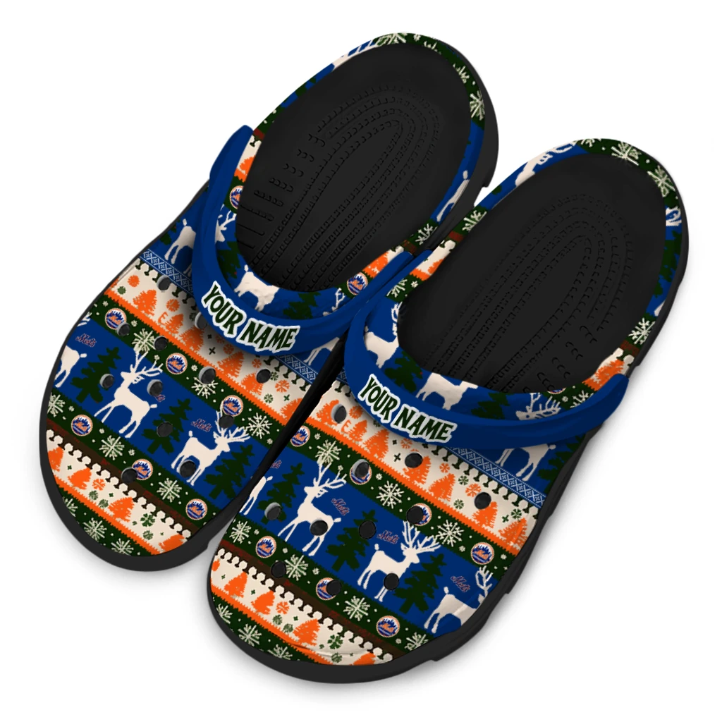 customized new york mets christmas motif clogs latest model customized new york mets christmas motif clogs latest model