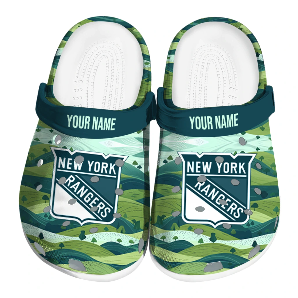 customized new york rangers hills illustration clogs best selling customized new york rangers hills illustration clogs best selling