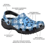 customized north carolina tar heels snowflake mosaic clogs best selling
