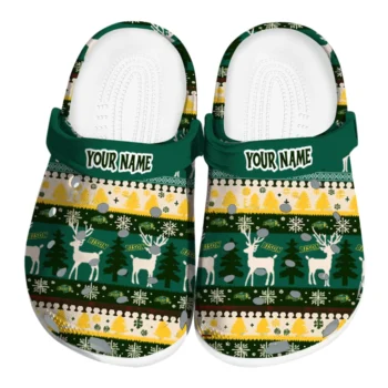 customized north dakota state bison christmas motif clogs best selling