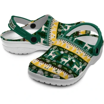 customized north dakota state bison christmas motif clogs high quality