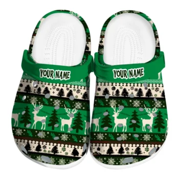 customized north texas mean green christmas motif clogs best selling