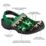 customized north texas mean green christmas motif clogs best selling