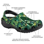 customized northwestern wildcats tropical leaves clogs best selling