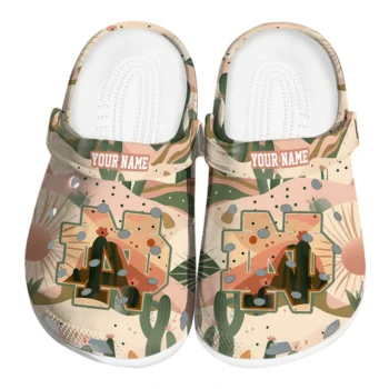customized notre dame fighting irish desert cactus pattern clogs best selling