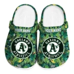 customized oakland athletics tropical leaves clogs best selling