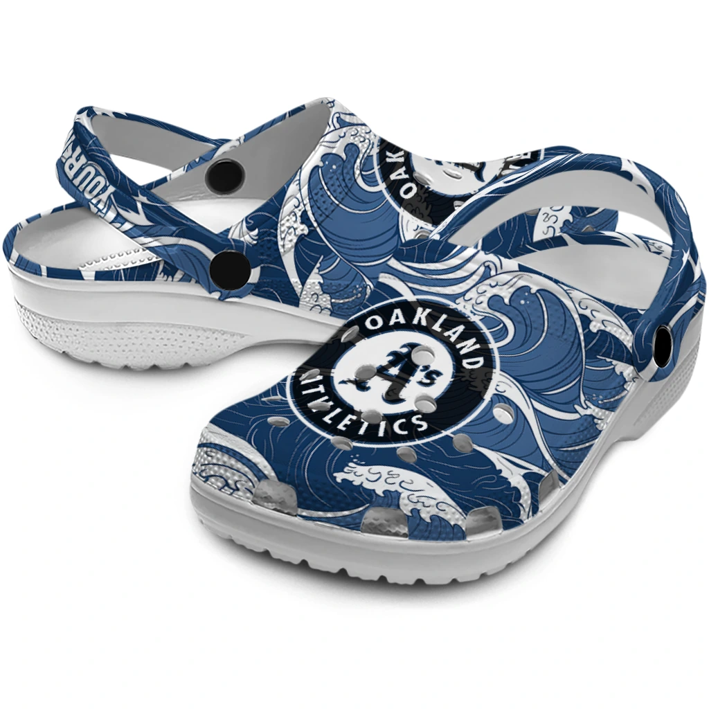customized oakland athletics wave flow clogs high quality customized oakland athletics wave flow clogs high quality
