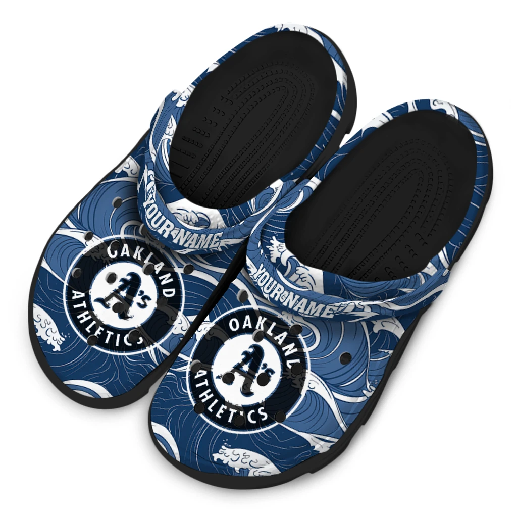 customized oakland athletics wave flow clogs latest model customized oakland athletics wave flow clogs latest model