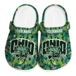 customized ohio bobcats tropical leaves clogs best selling