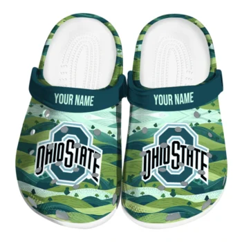 customized ohio state buckeyes hills illustration clogs best selling