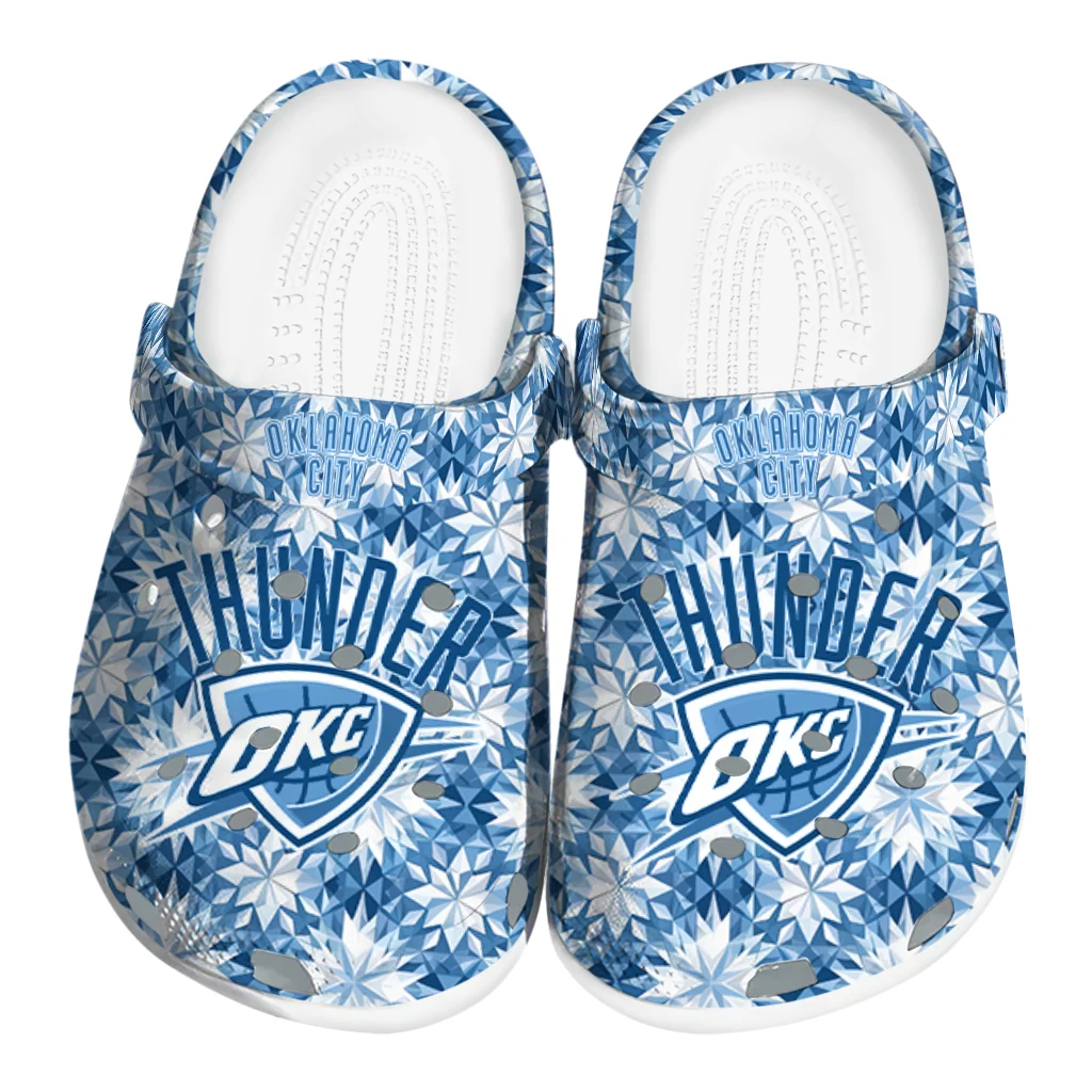 customized oklahoma city thunder snowflake mosaic clogs best selling customized oklahoma city thunder snowflake mosaic clogs best selling