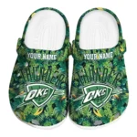 customized oklahoma city thunder tropical leaves clogs best selling
