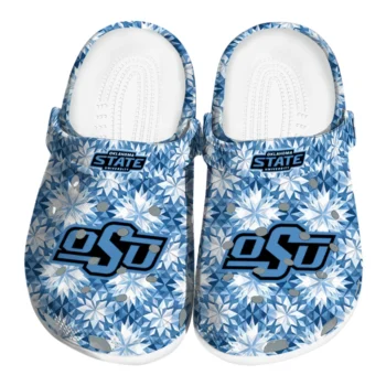customized oklahoma state cowboys snowflake mosaic clogs best selling