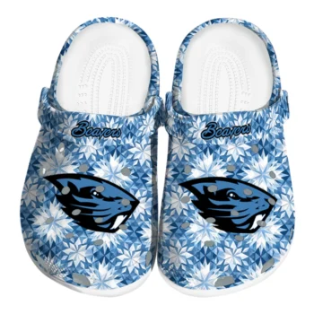 customized oregon state beavers snowflake mosaic clogs best selling