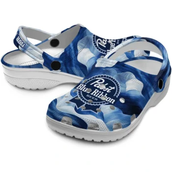 customized pabst blue ribbon wave blue white clogs high quality hey clogs