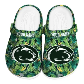 customized penn state nittany lions tropical leaves clogs best selling