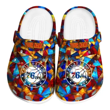 customized philadelphia 76ers prism pieces clogs best selling