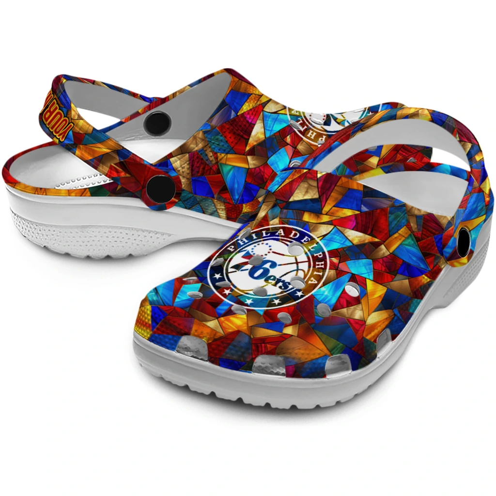 customized philadelphia 76ers prism pieces clogs high quality customized philadelphia 76ers prism pieces clogs high quality