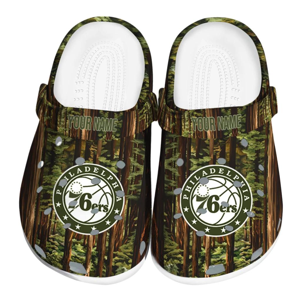 customized philadelphia 76ers woods forest designs clogs best selling customized philadelphia 76ers woods forest designs clogs best selling