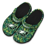 customized philadelphia eagles tropical leaves clogs best selling
