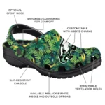 customized philadelphia eagles tropical leaves clogs best selling
