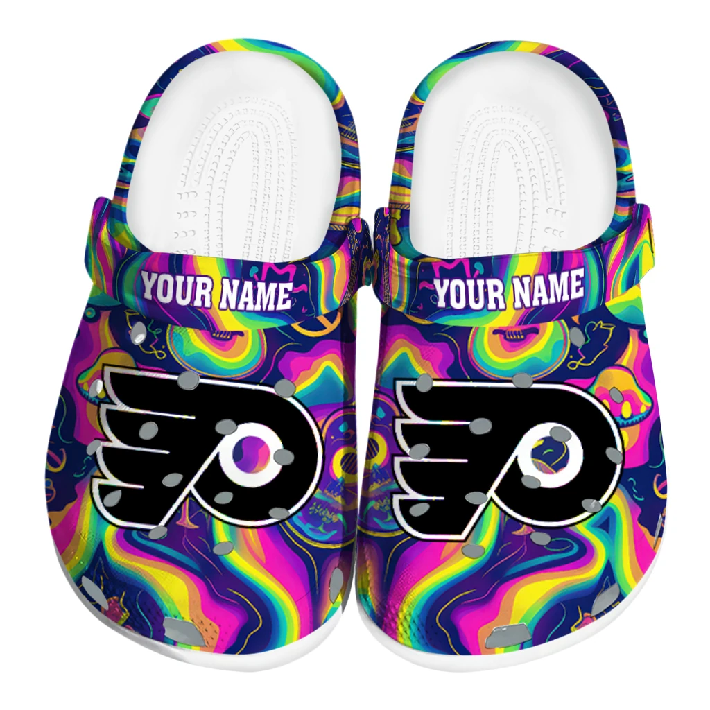 customized philadelphia flyers swirling mushrooms clogs best selling customized philadelphia flyers swirling mushrooms clogs best selling