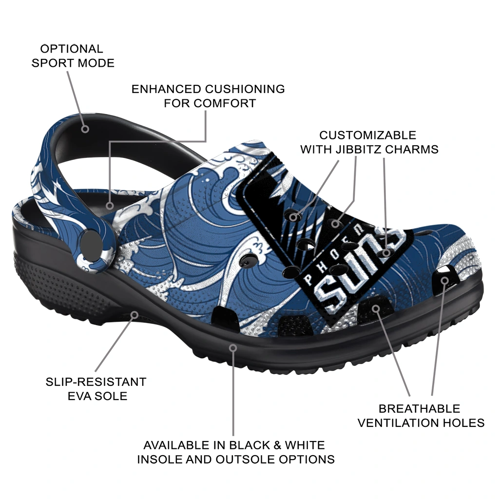 customized phoenix suns wave flow clogs new arrival customized phoenix suns wave flow clogs new arrival