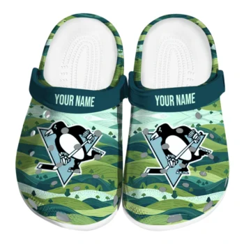 customized pittsburgh penguins hills illustration clogs best selling